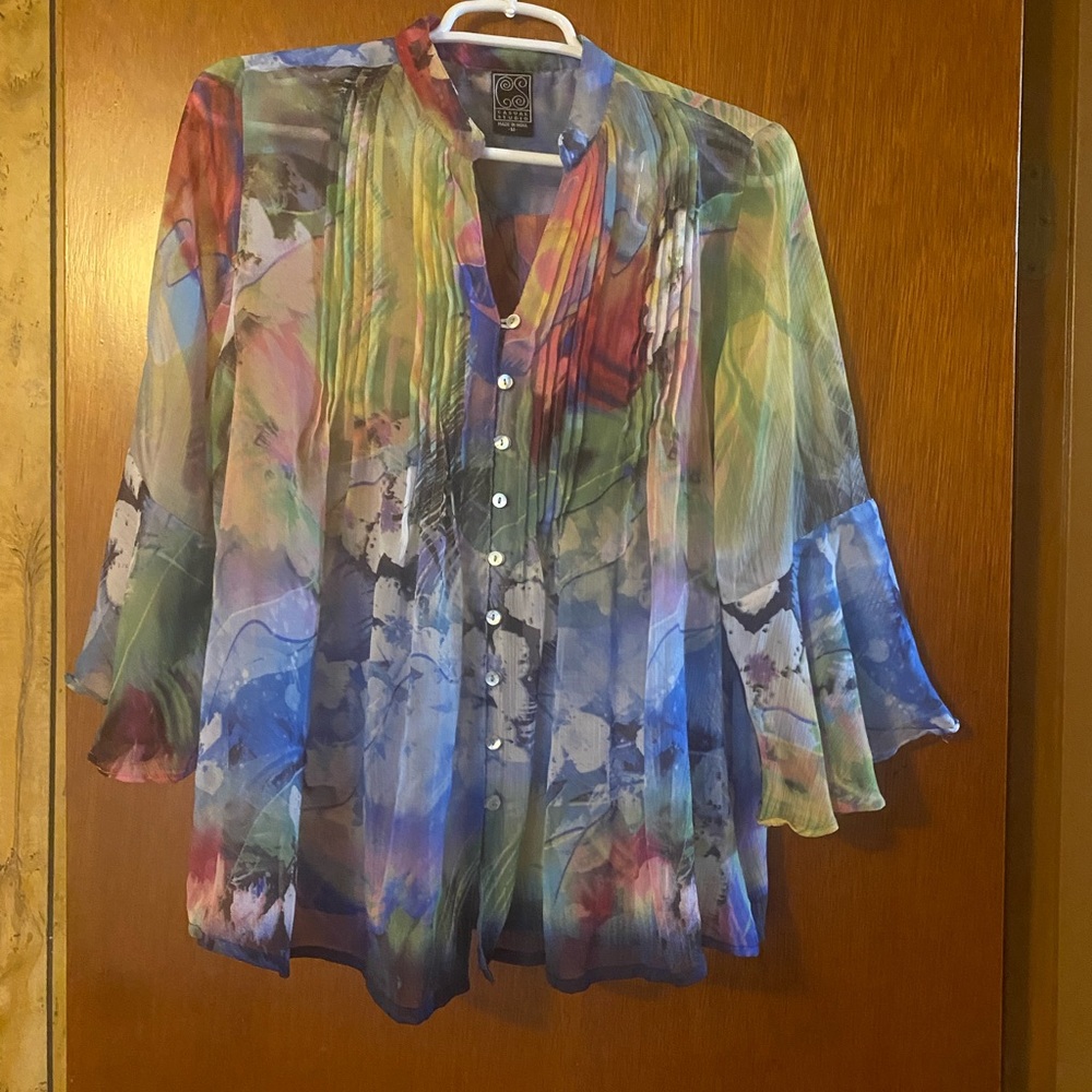 Water color shear blouse.